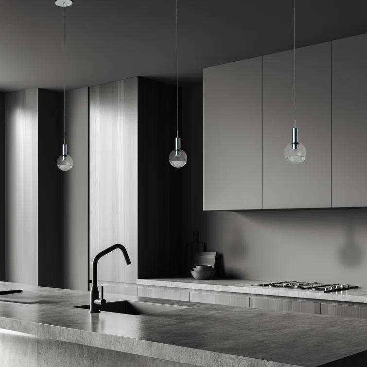 Sienna 5-in Integrated LED Height Adjustable ETL Certified Pendant Light with Globe Shade