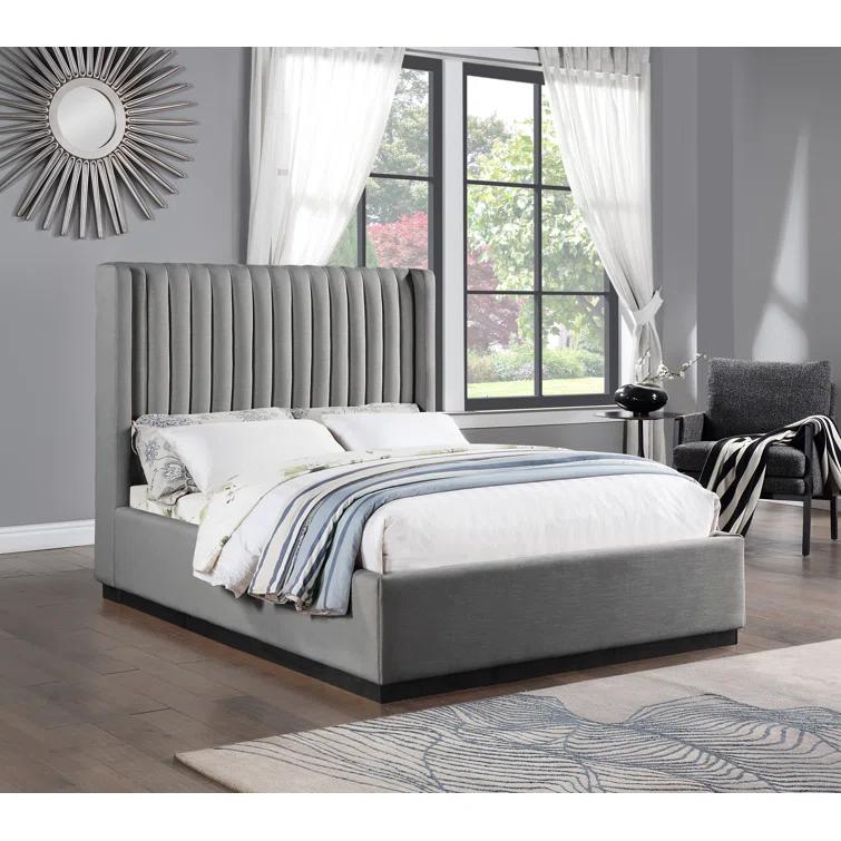 Chamblis Upholstered Wingback Bed