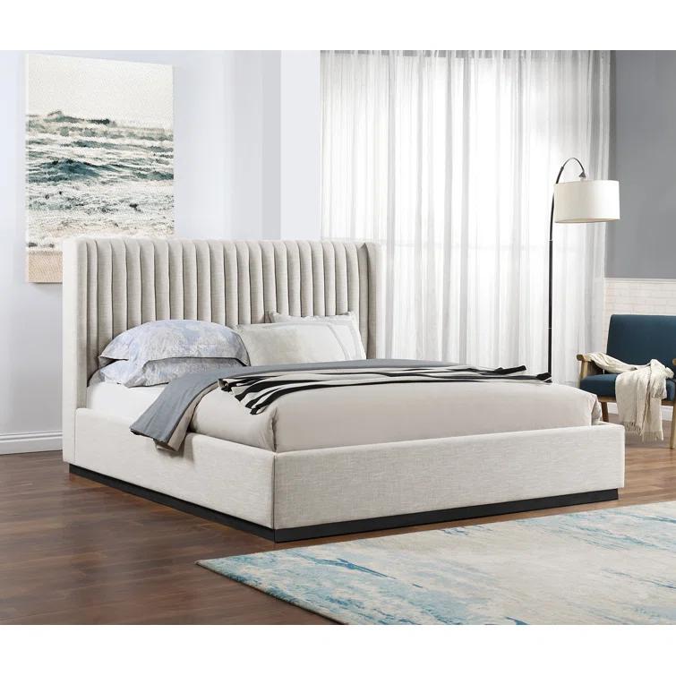 Chamblis Upholstered Wingback Bed