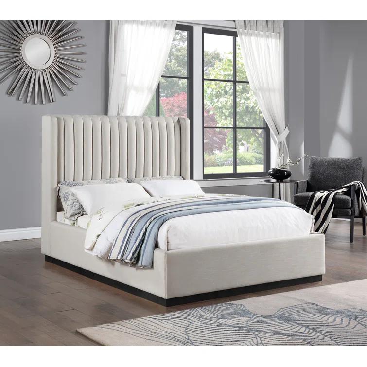 Chamblis Upholstered Wingback Bed