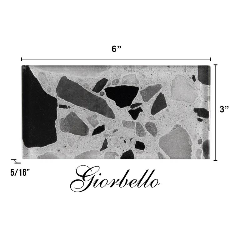 Glass Terrazzo 3'' W x 6'' L Glass Subway Singular Tile
