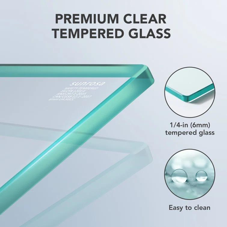 43" W x 58" H Frameless Glass Hinged Bathtub Shower Door with Clear Tempered Glass