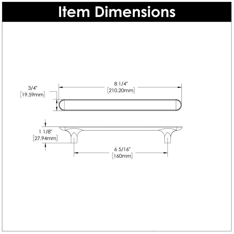 Maven Kitchen Cabinet Handles, Solid Core Drawer Pulls for Cabinet Doors, 6-5/16" (160mm)