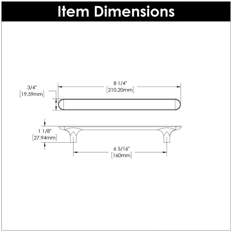 Maven Kitchen Cabinet Handles, Solid Core Drawer Pulls for Cabinet Doors, 6-5/16" (160mm)