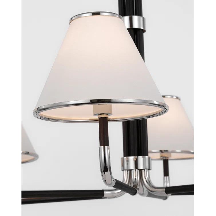 Rigby Polished Nickel and Ebony 6-Light Chandelier