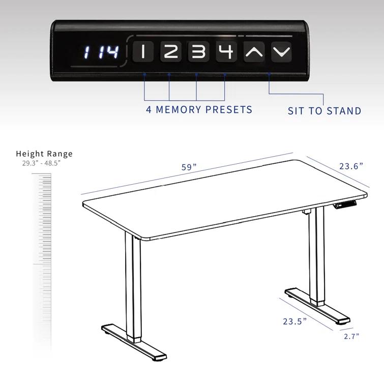 Vivo VIVO Single Motor Electric Desk with Push Button Memory Controller