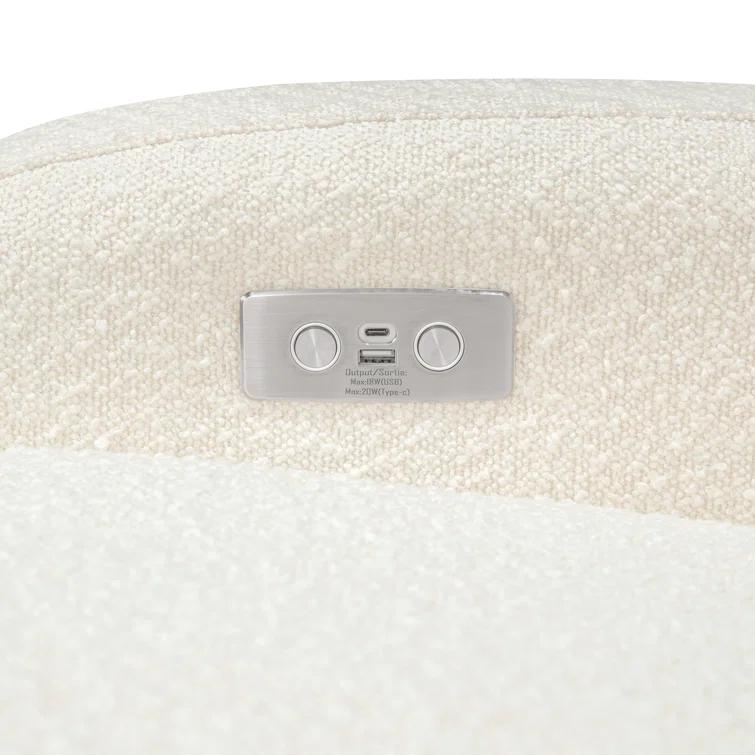 Nami Electronic Recliner and Swivel Glider Recliner in Shearling with USB port