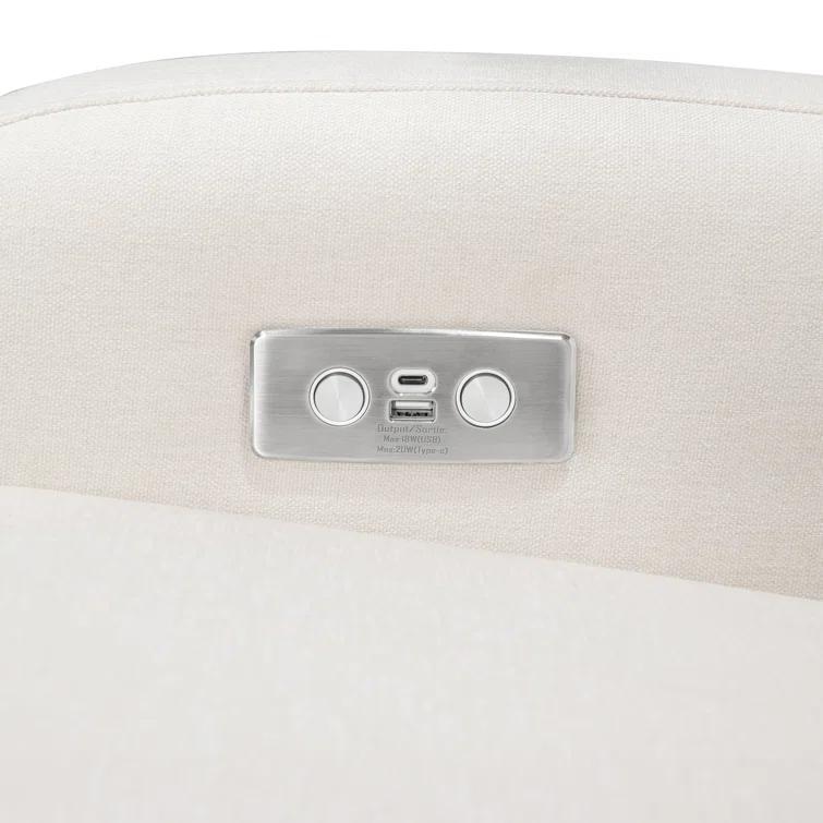 Nami Electronic Recliner and Swivel Glider Recliner in Shearling with USB port