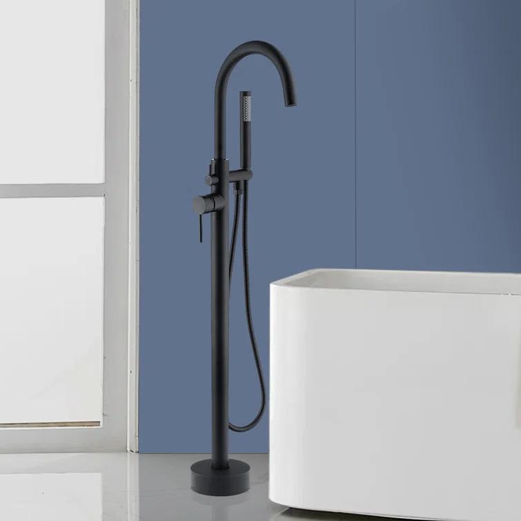 PENGFANG WORLDWIDE LLC Double Handle Floor Mounted Tub Filler With Handshower P017MBTF