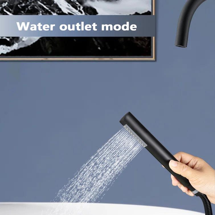 PENGFANG WORLDWIDE LLC Double Handle Floor Mounted Tub Filler With Handshower P017MBTF