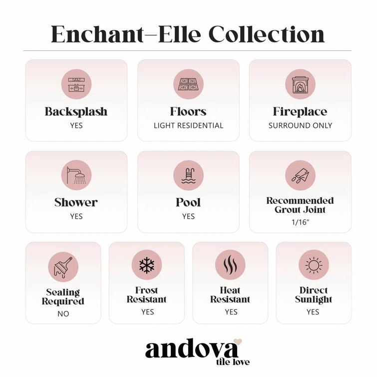 Enchant-Elle 4-in. x 12-in. Subway Polished Glass Wall & Floor Tile