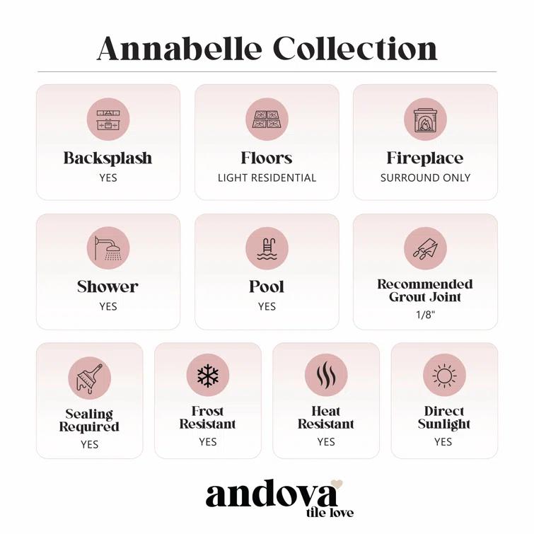 Annabelle Glass and Stone Arabesque Mosaic Kitchen Backsplash, Bathroom, Shower, Pool, Wall and Floor Tile