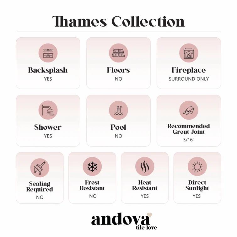 Thames 3-in. x 12-in. Subway Marble Look Satin Ceramic Wall Tile