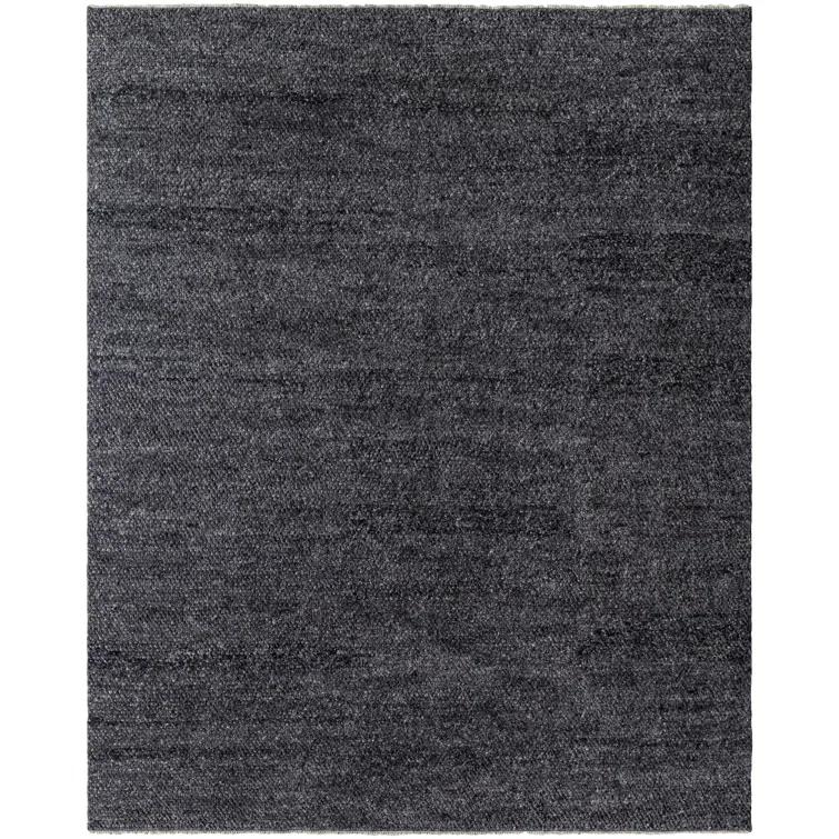 Hand-Knotted Black Wool 8' x 10' Area Rug