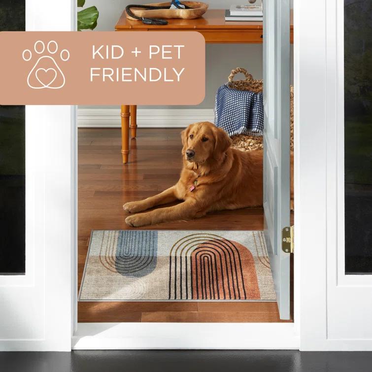 Town & Country Everyday Avani Everwash Non-Slip Backing Area Rug Beige/Rust