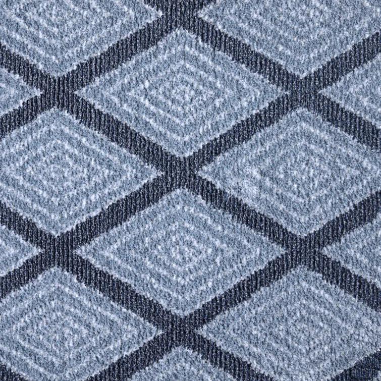 Town & Country Everyday Rein Solid Diamond Everwash Non-Slip Backing Washable Area Rug Blue