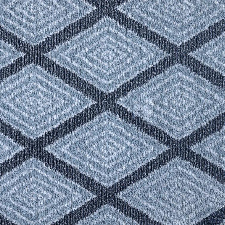Town & Country Everyday Rein Solid Diamond Everwash Non-Slip Backing Washable Area Rug Blue