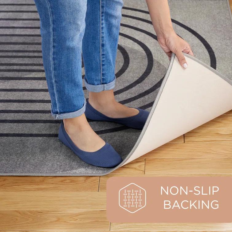 TOWN & COUNTRY EVERYDAY Avani Everwash Non-Slip Backing Area Rug Gray /Blue