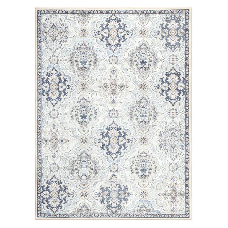 Town & Country Everyday Avani Medallion Everwash Washable Non-Slip Backing Area Rug Gray