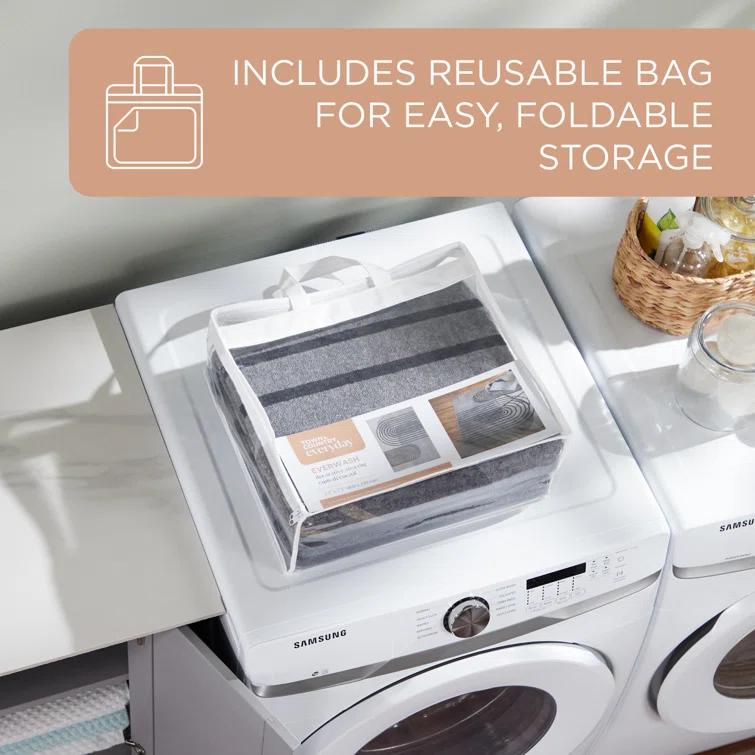 TOWN & COUNTRY EVERYDAY Avani Everwash Non-Slip Backing Area Rug Gray /Blue