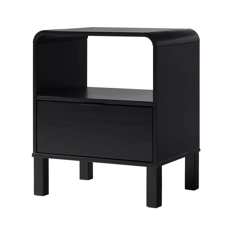 Asho 1-Drawer Solid Wood Nightstand