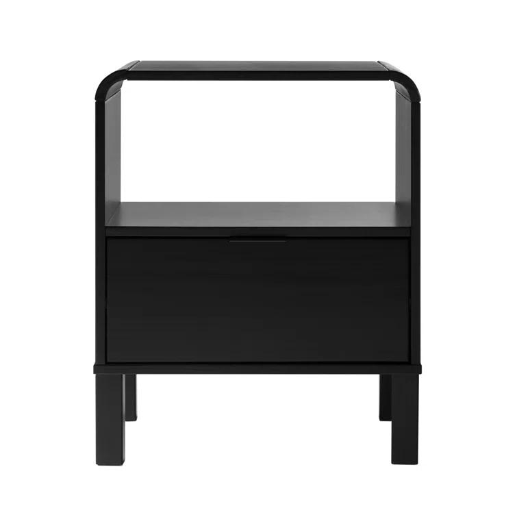 Asho 1-Drawer Solid Wood Nightstand