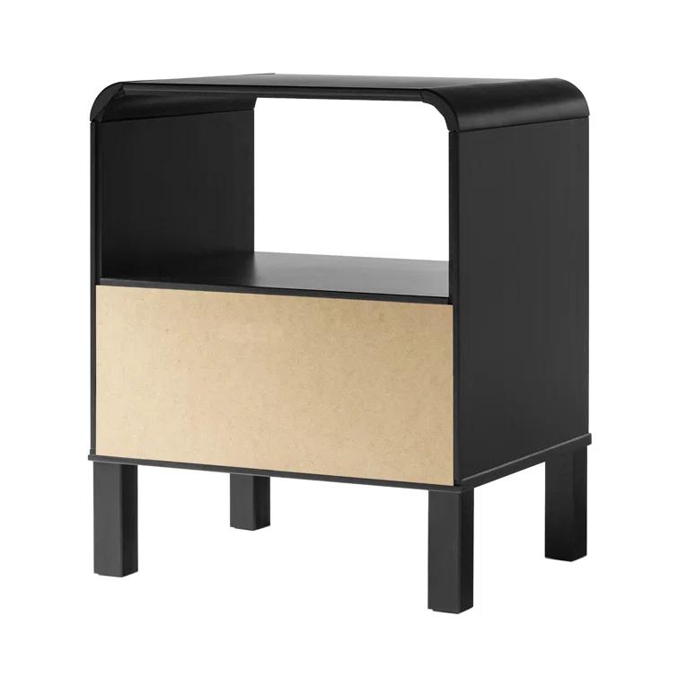 Asho 1-Drawer Solid Wood Nightstand