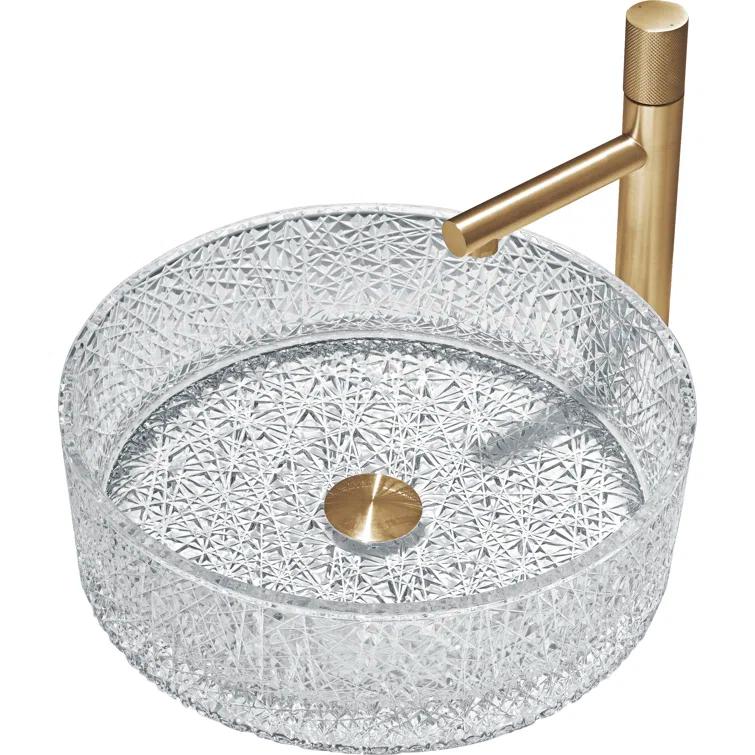Stadium 16" Glass Circular Bathroom Vessel Sink - Timeless Collection