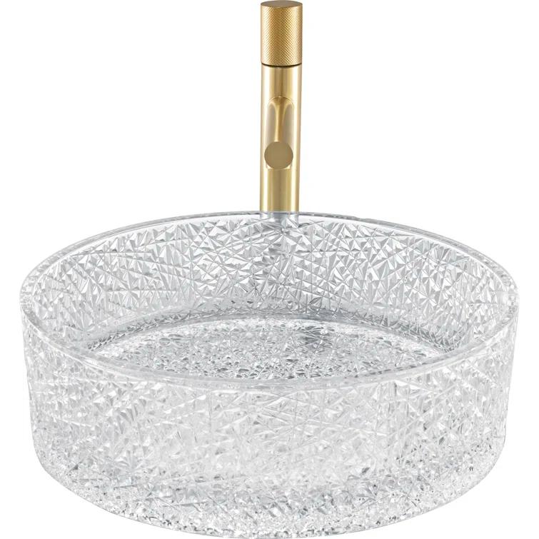 Stadium 16" Glass Circular Bathroom Vessel Sink - Timeless Collection