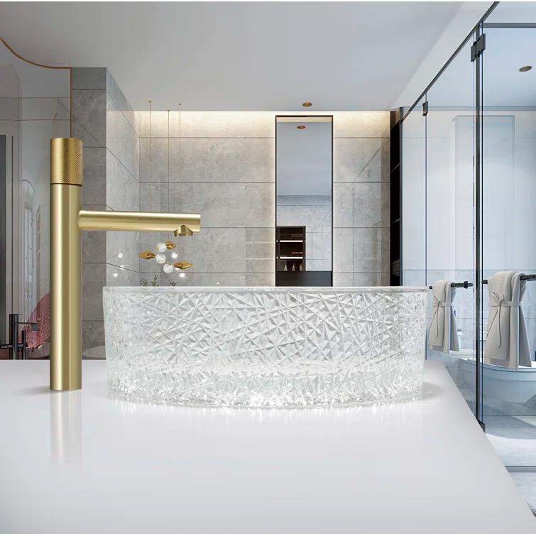 Stadium 16" Glass Circular Bathroom Vessel Sink - Timeless Collection