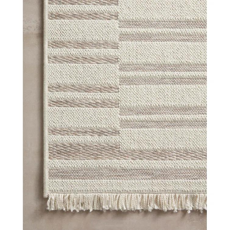 Malibu II Indoor / Outdoor Rug by Amber Lewis x Loloi - Ivory and Dove / 2'3" x 3'9"
