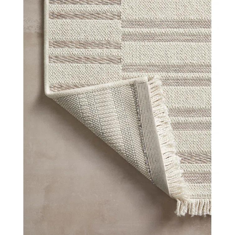 Malibu II Indoor / Outdoor Rug by Amber Lewis x Loloi - Ivory and Dove / 2'3" x 3'9"