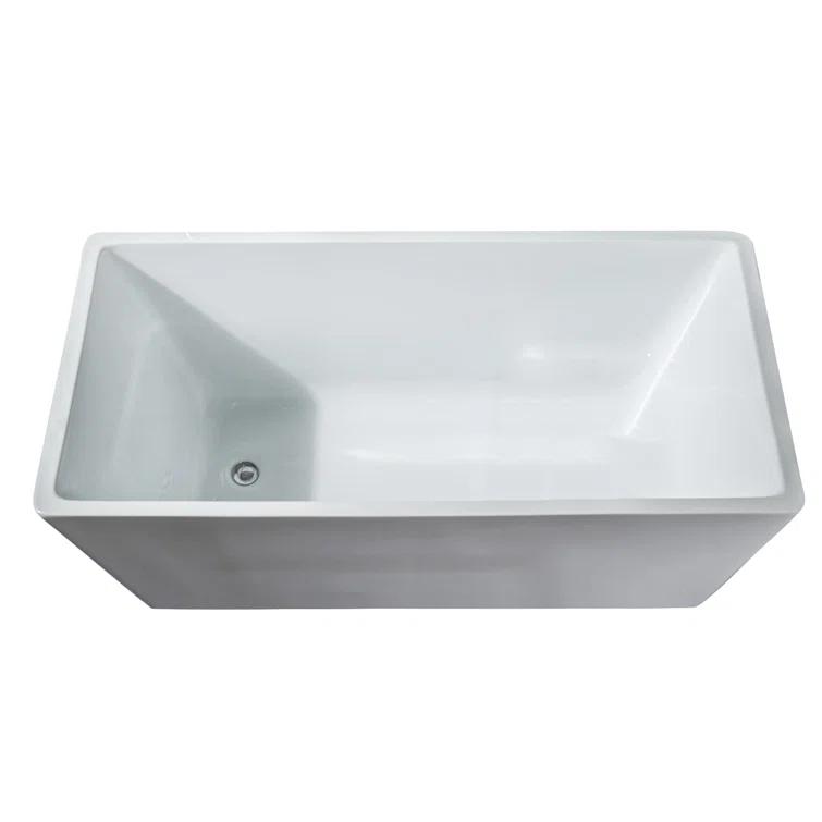 43.25'' x 27.5" Freestanding Soaking Acrylic Bathtub