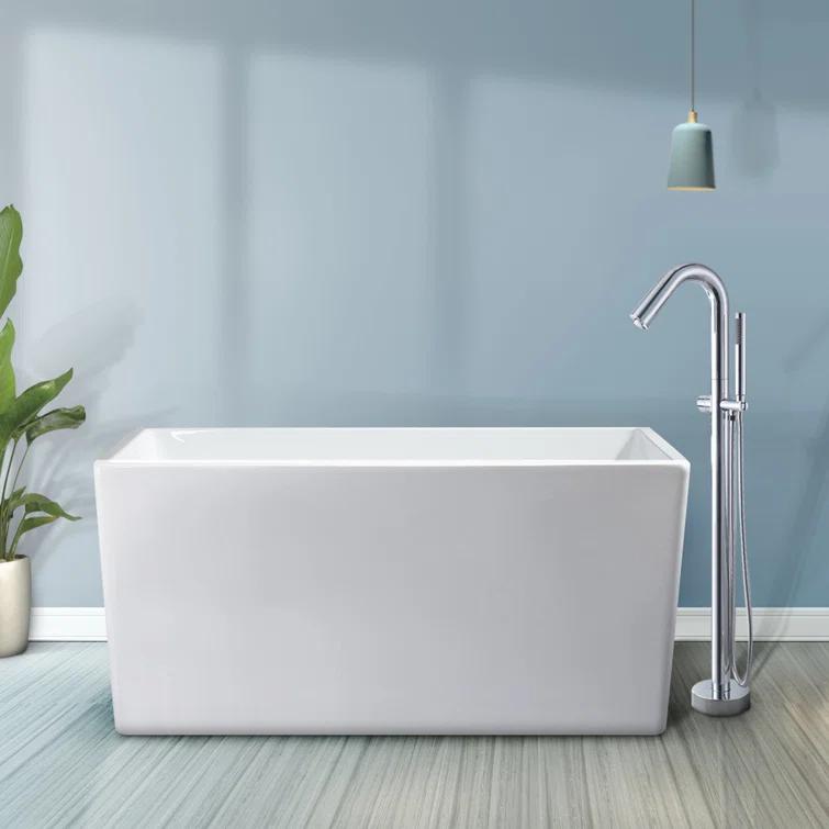 43.25'' x 27.5" Freestanding Soaking Acrylic Bathtub