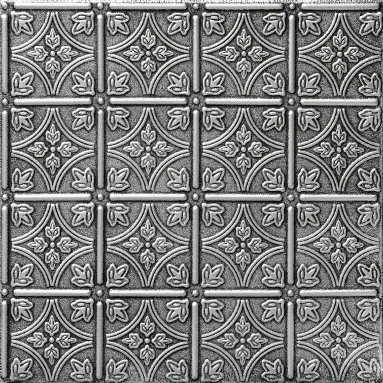 A La Maison Ceilings Emma's Flowers 1.64 ft. x 1.64 ft. Glue-Up Polystyrene Ceiling Tile (Set of 48)