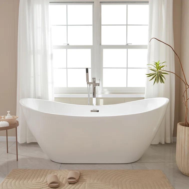 Ophelia 71" x 32'' Freestanding Soaking Acrylic Bathtub