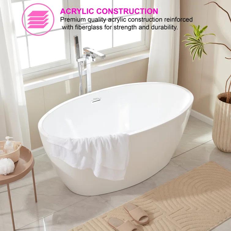 Freestanding Soaking Acrylic Bathtub