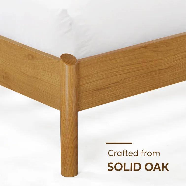 NTC Gem Solid Wood Bed Frame with Headboard and Silent Slats, 1000 Lbs. Capacity Bed Frame