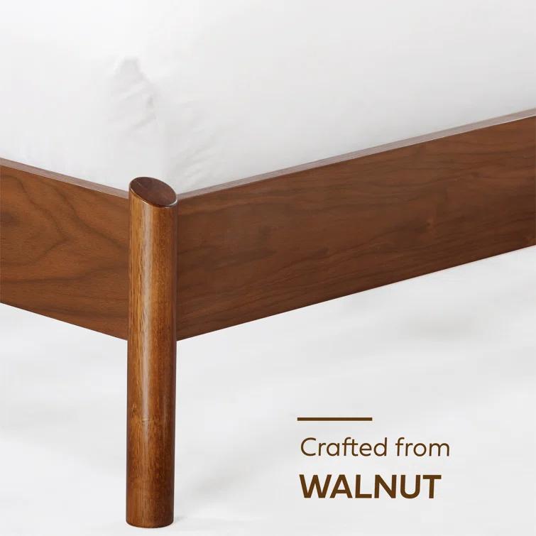 NTC Gem Solid Wood Bed Frame with Headboard and Silent Slats, 1000 Lbs. Capacity Bed Frame