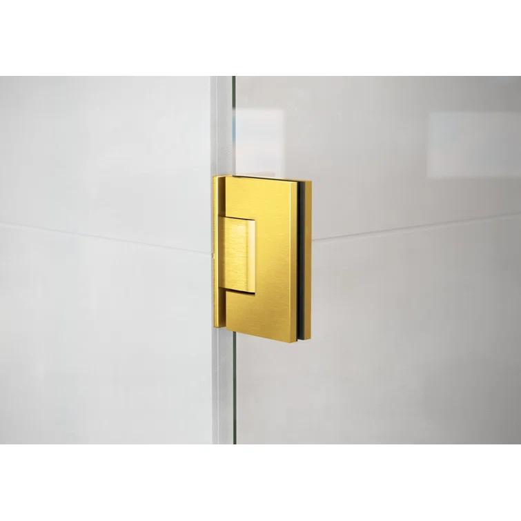 Illume 75.5 in. x 78 in. Fully Frameless Wall Hinge Shower Door