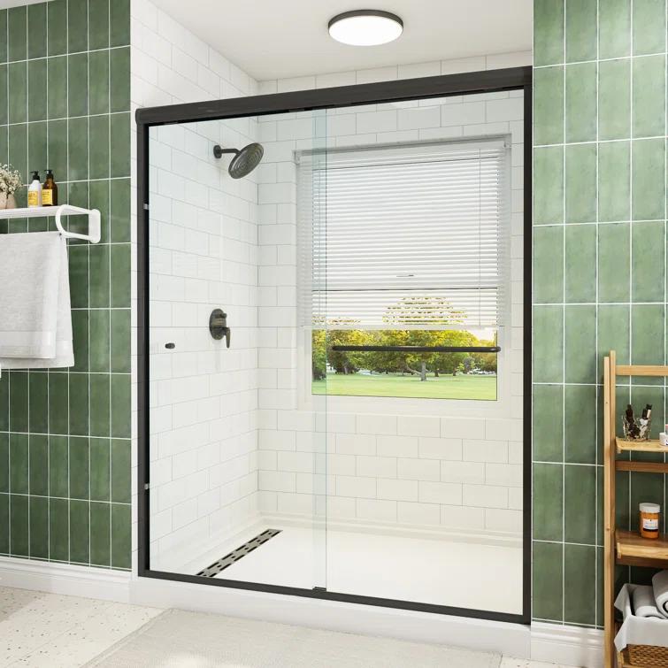 55" - 59" W x 72" H Double Sliding Semi-Frameless Shower Door