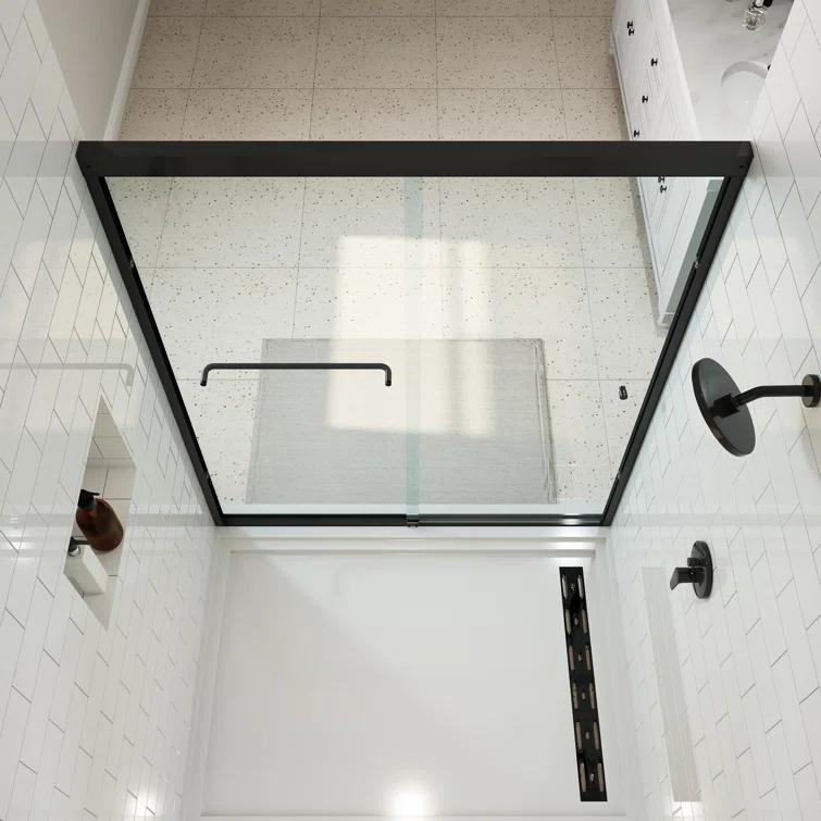 55" - 59" W x 72" H Double Sliding Semi-Frameless Shower Door