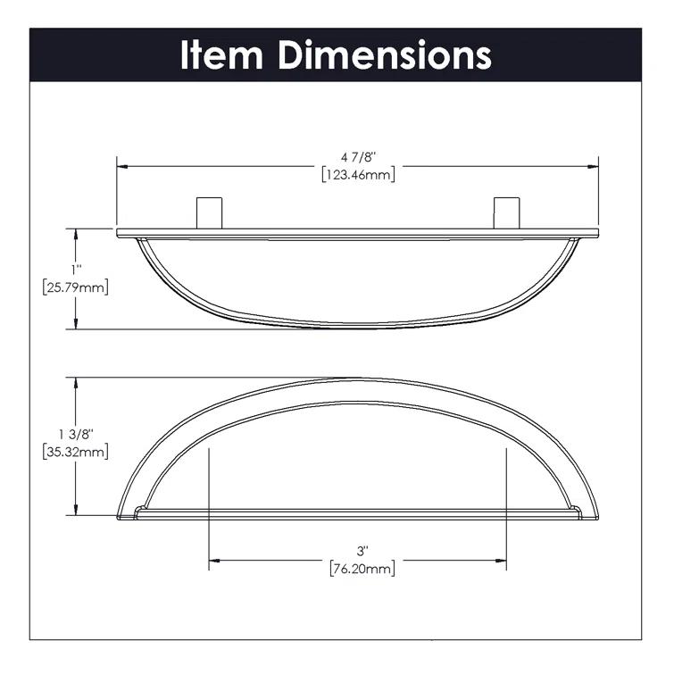 Cottage Kitchen Cabinet Handles, Solid Core Drawer Pulls for Cabinet Doors, 3"