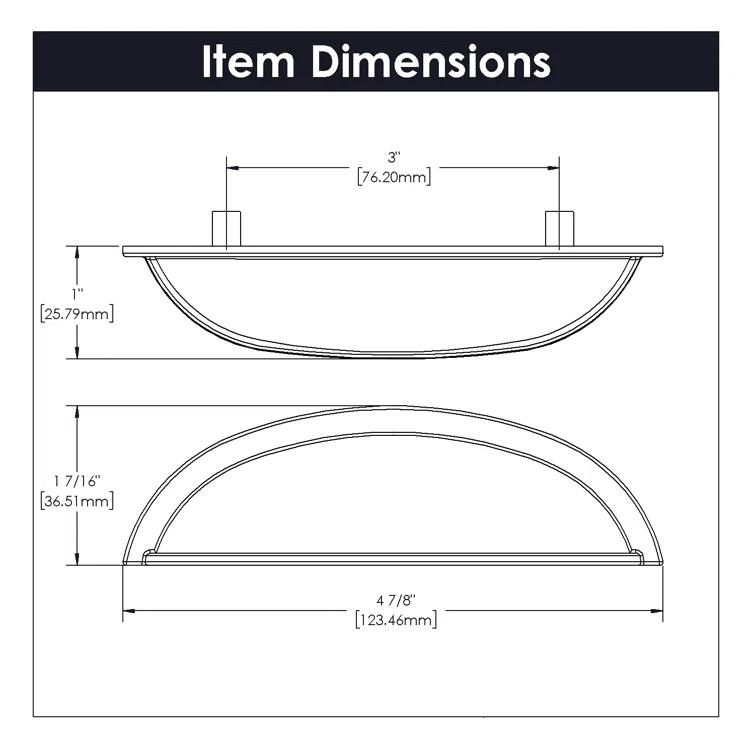 Cottage Kitchen Cabinet Handles, Solid Core Drawer Pulls for Cabinet Doors, 3"