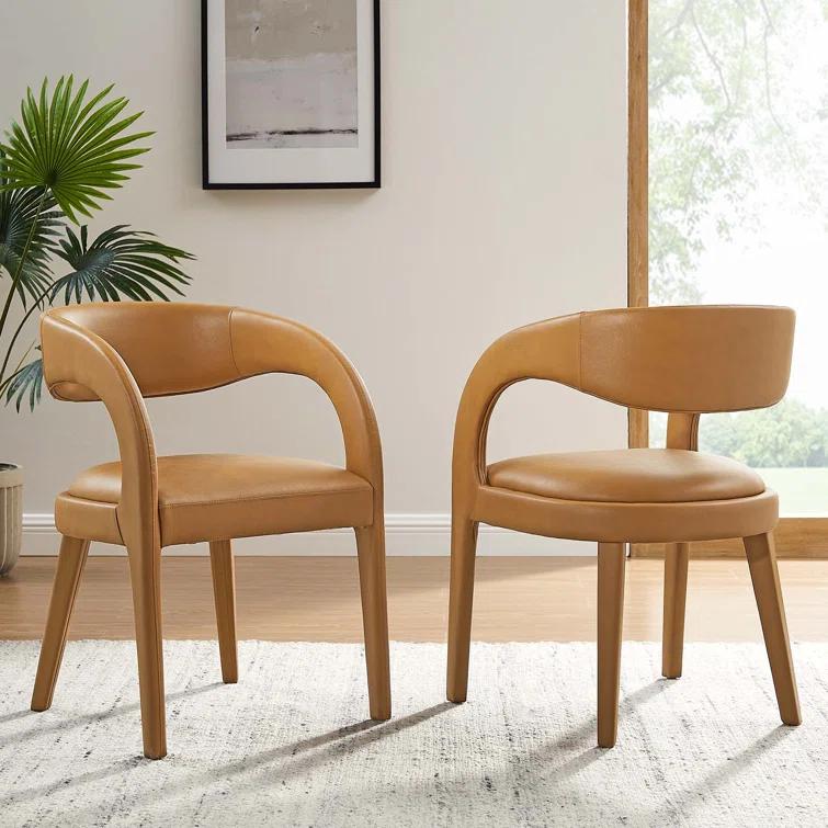 Modway Modway Pinnacle Vegan Leather Dining Chair (Set of 2)