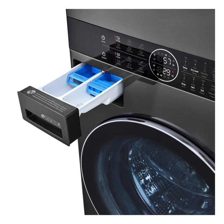 LG Single Unit Front Load WashTower with Center Control 4.5 cu. ft. Washer and 7.4 cu. ft. Gas Dryer