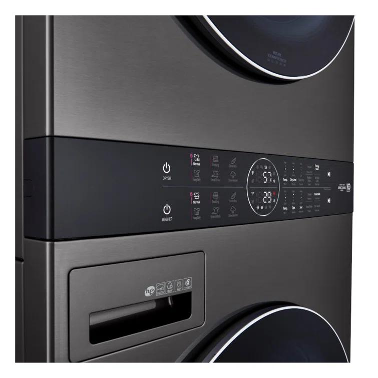 LG Single Unit Front Load WashTower with Center Control 4.5 cu. ft. Washer and 7.4 cu. ft. Gas Dryer