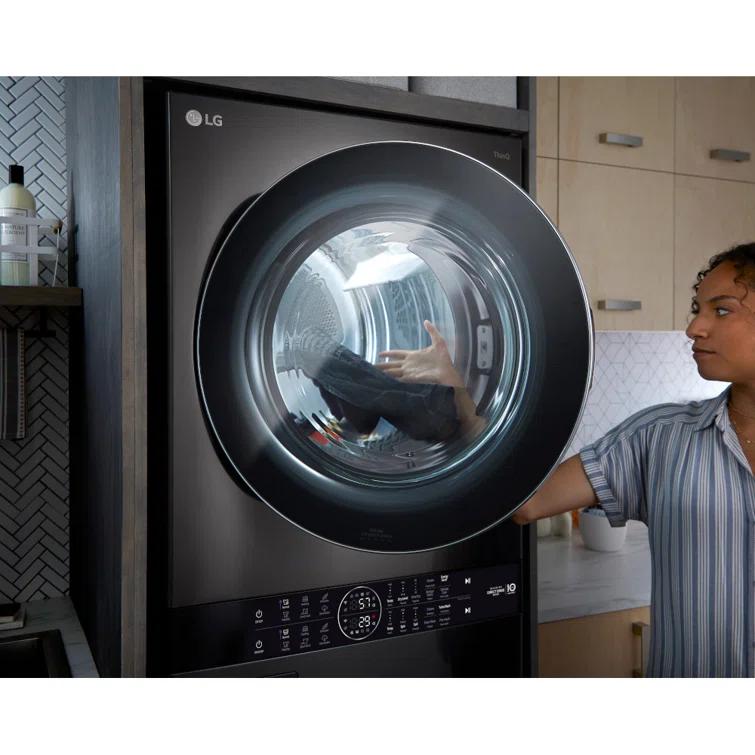 LG Single Unit Front Load WashTower with Center Control 4.5 cu. ft. Washer and 7.4 cu. ft. Gas Dryer