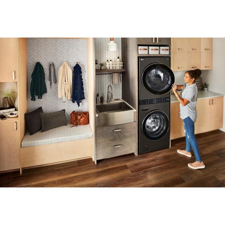 LG Single Unit Front Load WashTower with Center Control 4.5 cu. ft. Washer and 7.4 cu. ft. Gas Dryer