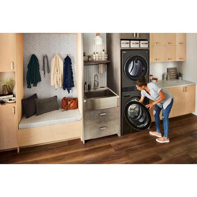 LG Single Unit Front Load WashTower with Center Control 4.5 cu. ft. Washer and 7.4 cu. ft. Gas Dryer